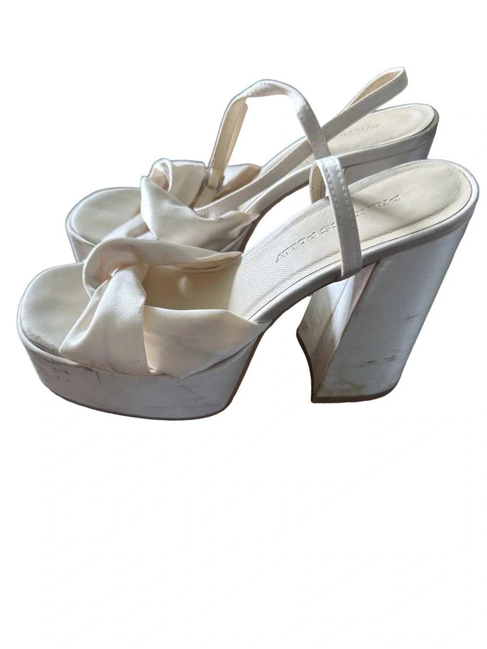 Princess Polly Ivory Satin Knot Platform Sandals